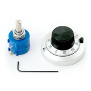 Photo of Ten Turn Potentiometer, Knob &amp; Large Turns Counting Dial