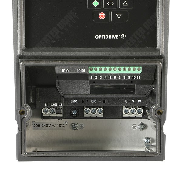 Photo of Invertek Optidrive E3 IP66 Indoor/Outdoor 1.5kW 230V 1ph to 3ph AC Inverter, DBr, C1 EMC