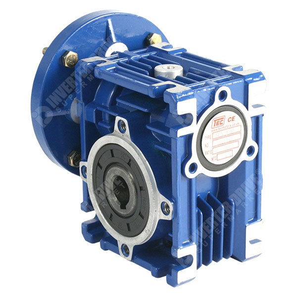 Photo of TEC - 0.75kW x 28RPM 50:1 Worm Gearbox for 4 Pole 80 Frame B14 Motor - FCNDK63