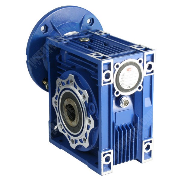 Photo of TEC - 0.75kW x 24RPM 60:1 Worm Gearbox for 4 Pole 80 Frame B14 Motor - FCNDK75