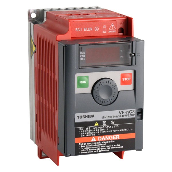 Photo of Toshiba VF-nC3 - 0.2kW 230V 1ph to 3ph - AC Inverter Drive Speed Controller