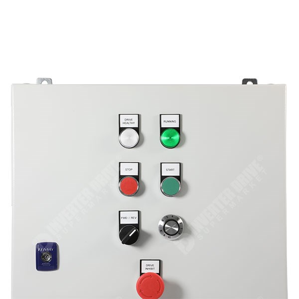 Photo of IDS Easy Start Panel ESP01 5.5kW 400V 3ph Parker AC10 in IP54 Enclosure, C3 EMC Filter